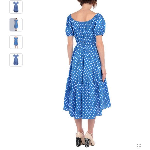 New Auc Caroline Constas Bardot Flounce Midi Dress - Picture 5 of 8